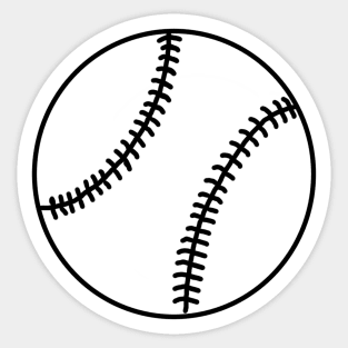 Black And White Baseball Ball - Doodle Sticker